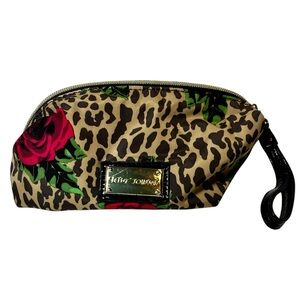 BETSEY JOHNSON Leopard & Rose Print Cosmetic Bag
